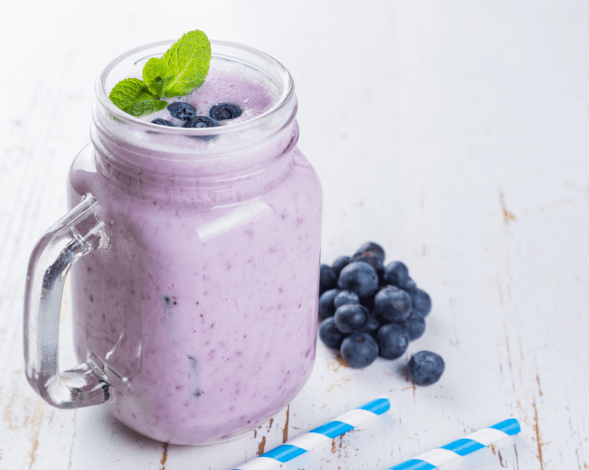 Vanilla Blueberry Banana Protein Smoothie