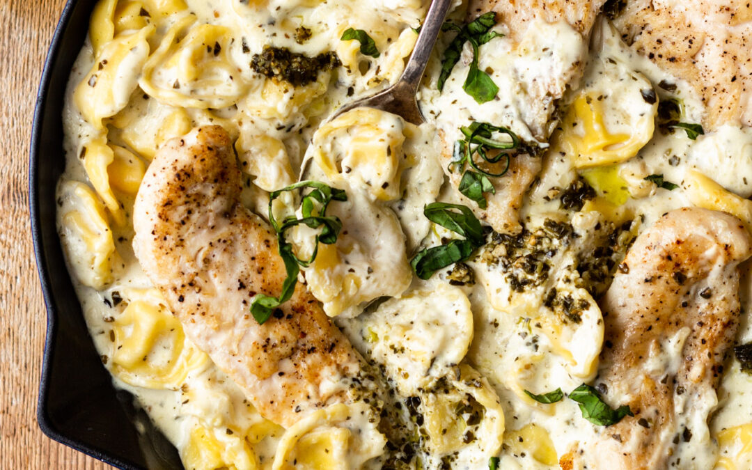 Recipe: Chicken & Pesto Tortellini Bake