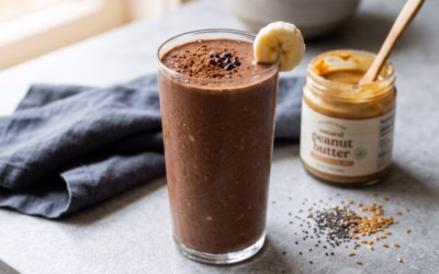 Recipe: High-Fibre Chocolate Banana PB Smoothie (Athlete)